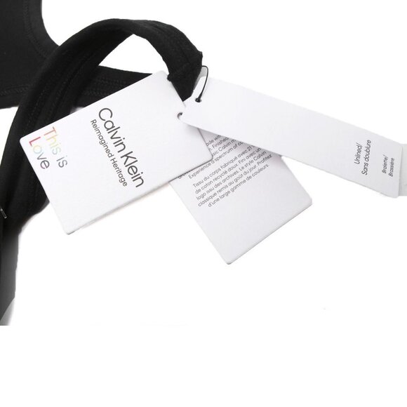 Calvin Klein Unlined Bralette Cotton Bra Rainbow Pride Stretch Lightweight Black - Picture 7 of 10